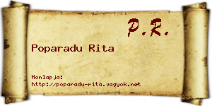 Poparadu Rita névjegykártya